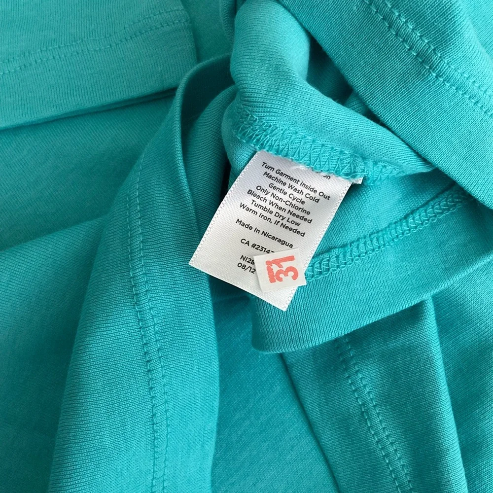 Talbots 100% Pima Cotton 3/4 Sleeve Boatneck Tee Turquoise Size XS NWT - Picture 8 of 9